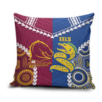 Rugby Broncos and Eels Pillow Cover 2026 Together Aboriginal Polynesian Pattern