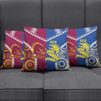 Rugby Broncos and Eels Pillow Cover 2026 Together Aboriginal Polynesian Pattern