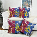 Rugby Broncos and Eels Pillow Cover 2026 Together Aboriginal Polynesian Pattern