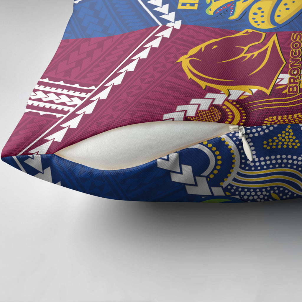 Rugby Broncos and Eels Pillow Cover 2026 Together Aboriginal Polynesian Pattern