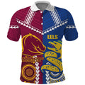 Custom Rugby Broncos and Eels Polo Shirt 2026 Together Aboriginal Polynesian Pattern