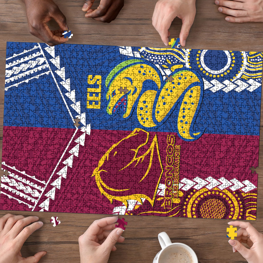 Rugby Broncos and Eels Puzzle 2026 Together Aboriginal Polynesian Pattern