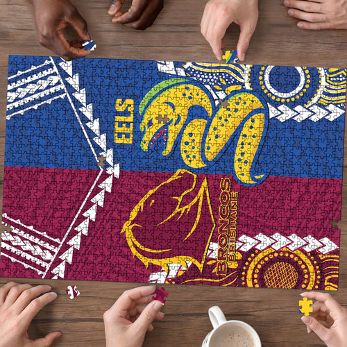 Rugby Broncos and Eels Puzzle 2026 Together Aboriginal Polynesian Pattern