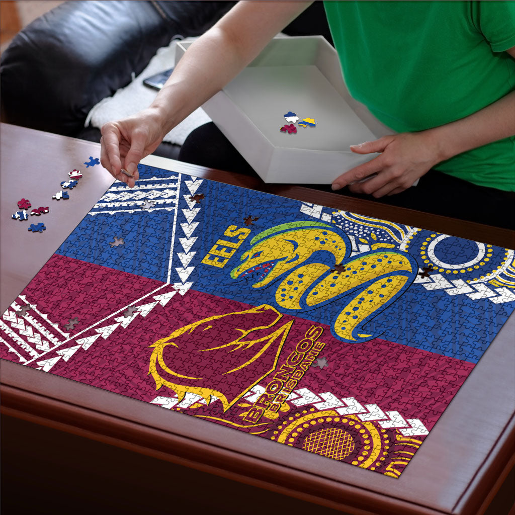 Rugby Broncos and Eels Puzzle 2026 Together Aboriginal Polynesian Pattern