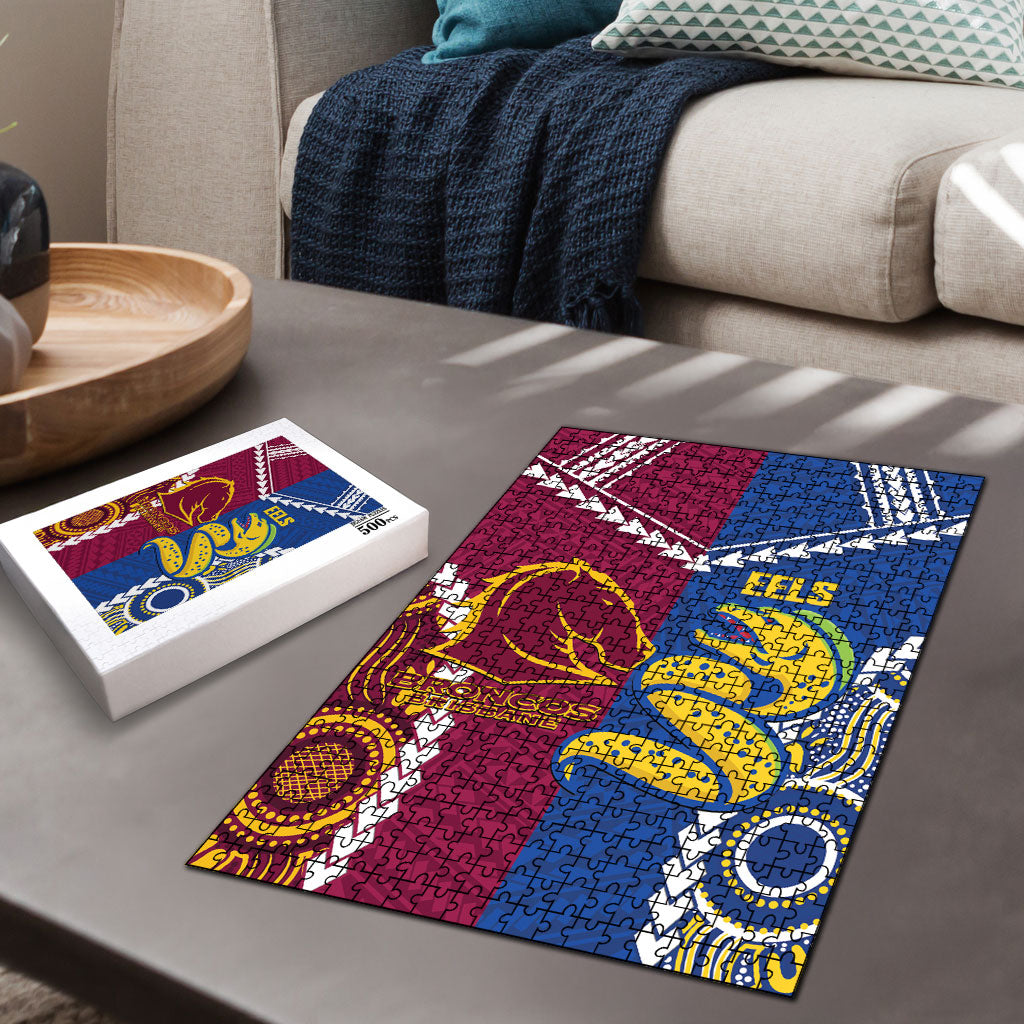 Rugby Broncos and Eels Puzzle 2026 Together Aboriginal Polynesian Pattern