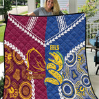 Rugby Broncos and Eels Quilt 2026 Together Aboriginal Polynesian Pattern