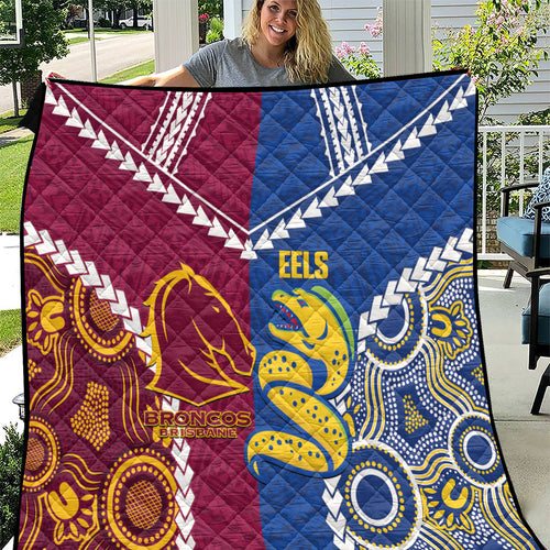 Rugby Broncos and Eels Quilt 2026 Together Aboriginal Polynesian Pattern