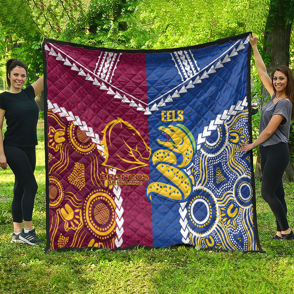 Rugby Broncos and Eels Quilt 2026 Together Aboriginal Polynesian Pattern
