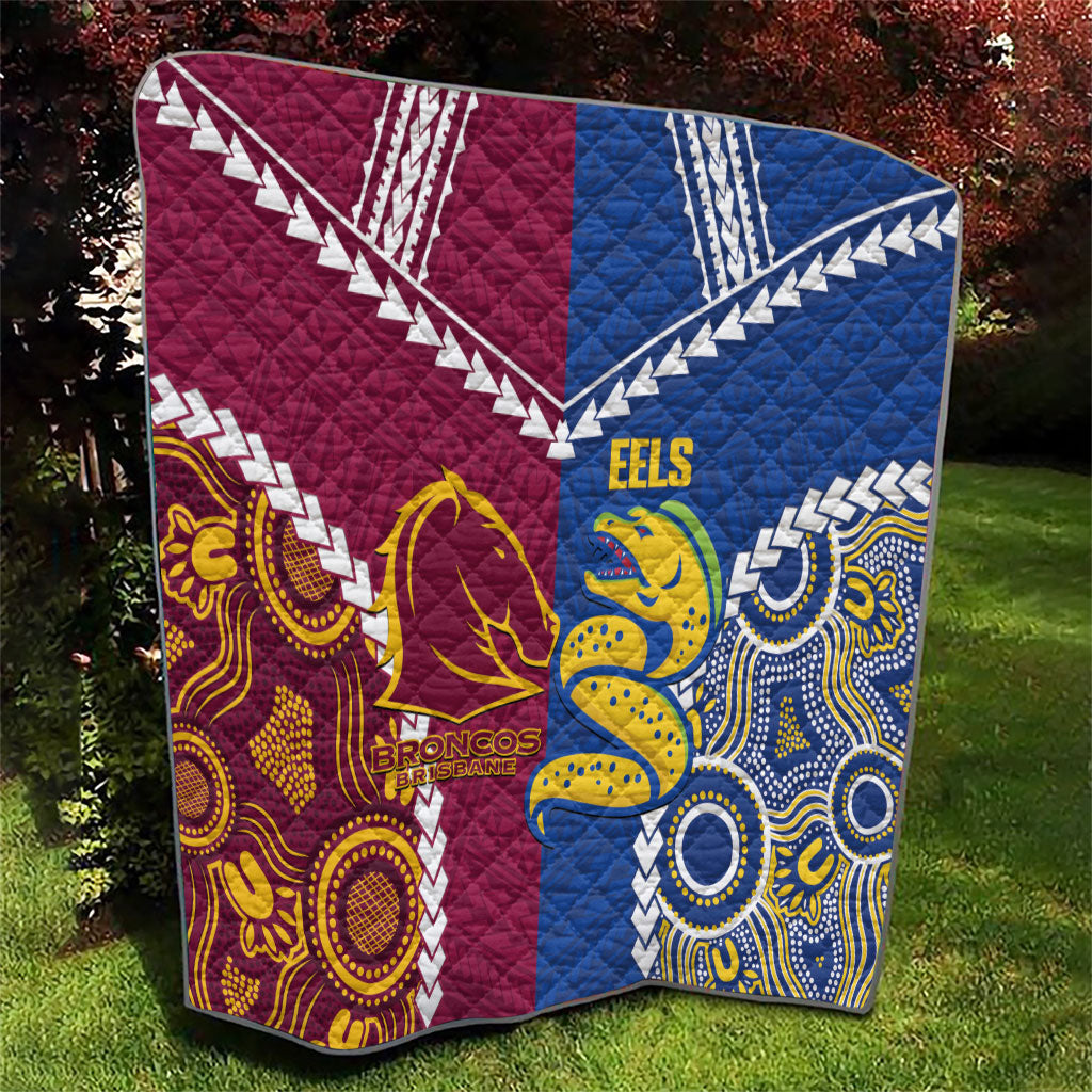 Rugby Broncos and Eels Quilt 2026 Together Aboriginal Polynesian Pattern