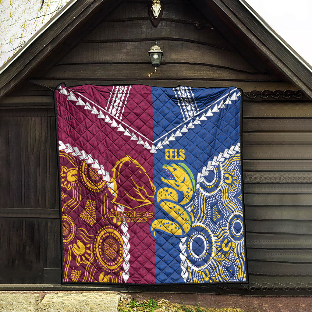 Rugby Broncos and Eels Quilt 2026 Together Aboriginal Polynesian Pattern