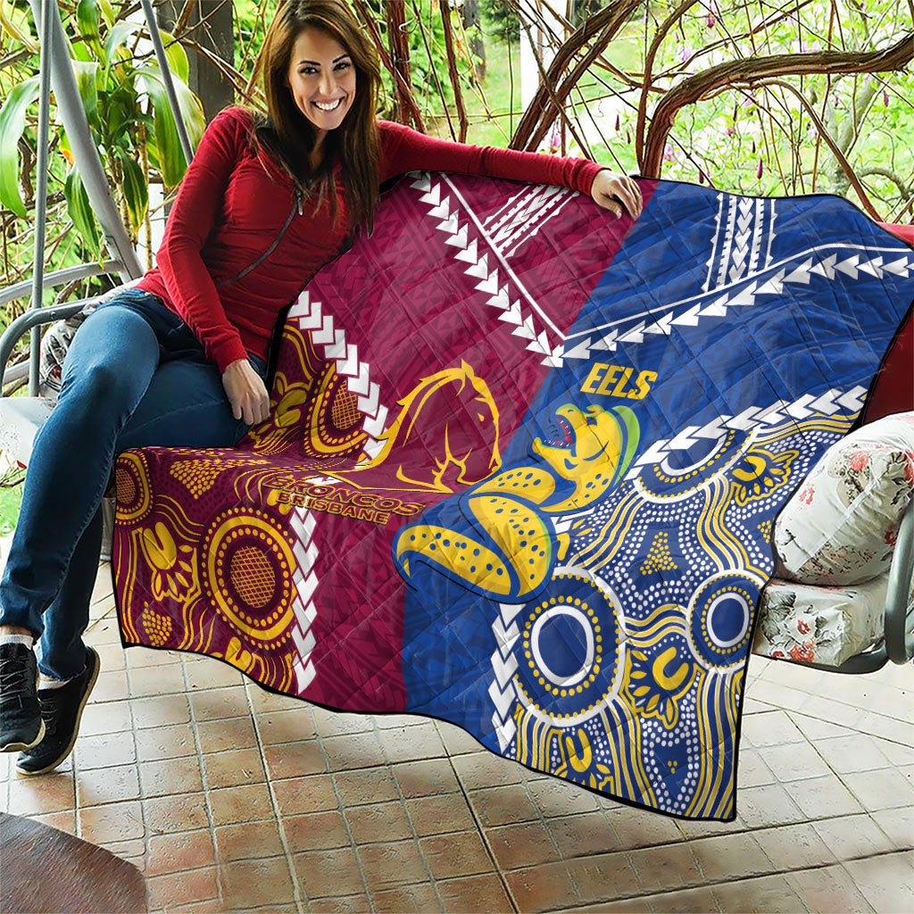 Rugby Broncos and Eels Quilt 2026 Together Aboriginal Polynesian Pattern