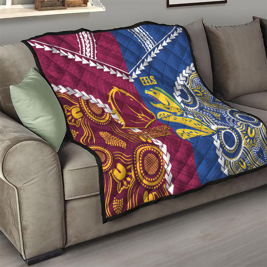 Rugby Broncos and Eels Quilt 2026 Together Aboriginal Polynesian Pattern