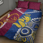 Rugby Broncos and Eels Quilt Bed Set 2026 Together Aboriginal Polynesian Pattern