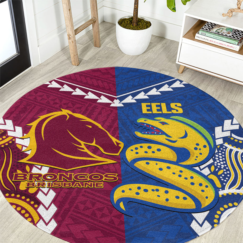 Rugby Broncos and Eels Round Carpet 2026 Together Aboriginal Polynesian Pattern