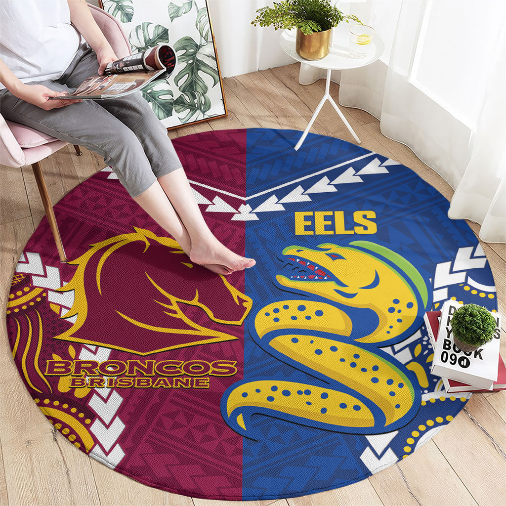 Rugby Broncos and Eels Round Carpet 2026 Together Aboriginal Polynesian Pattern
