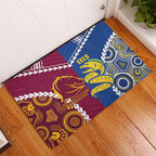 Rugby Broncos and Eels Rubber Doormat 2026 Together Aboriginal Polynesian Pattern