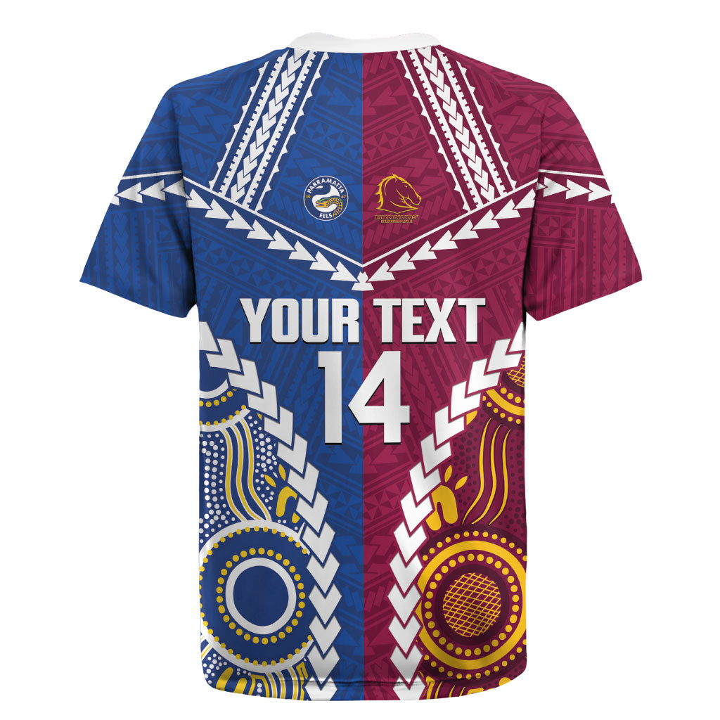 Custom Rugby Broncos and Eels Rugby Jersey 2026 Together Aboriginal Polynesian Pattern