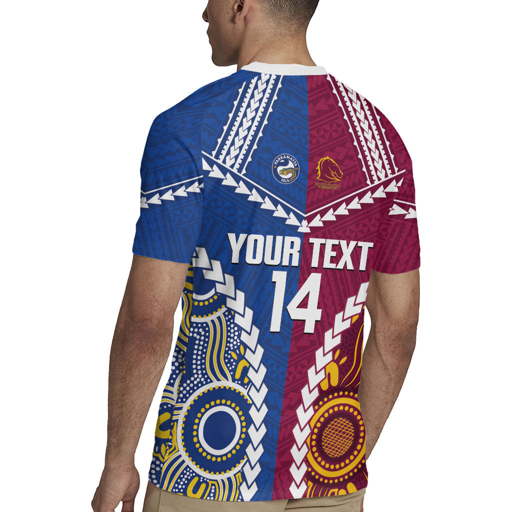 Custom Rugby Broncos and Eels Rugby Jersey 2026 Together Aboriginal Polynesian Pattern