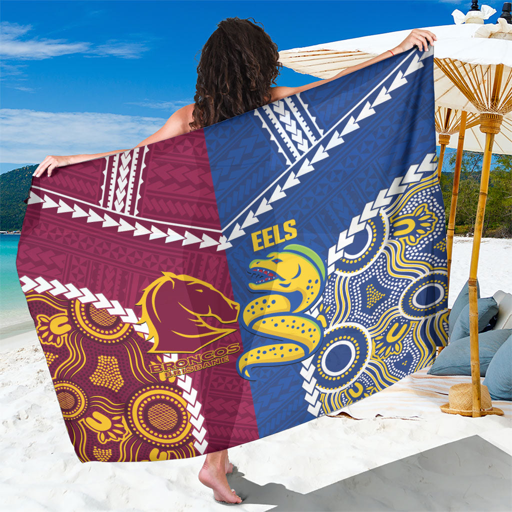 Rugby Broncos and Eels Sarong 2026 Together Aboriginal Polynesian Pattern
