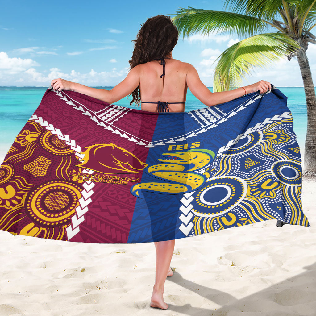Rugby Broncos and Eels Sarong 2026 Together Aboriginal Polynesian Pattern