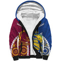 Custom Rugby Broncos and Eels Sherpa Hoodie 2026 Together Aboriginal Polynesian Pattern