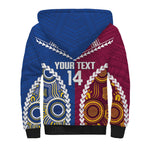 Custom Rugby Broncos and Eels Sherpa Hoodie 2026 Together Aboriginal Polynesian Pattern