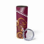 Custom Rugby Broncos and Eels Skinny Tumbler 2026 Together Aboriginal Polynesian Pattern