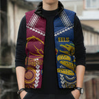 Custom Rugby Broncos and Eels Sleeveless Puffer Jacket 2026 Together Aboriginal Polynesian Pattern