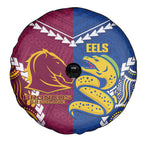 Rugby Broncos and Eels Spare Tire Cover 2026 Together Aboriginal Polynesian Pattern