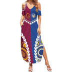 Custom Rugby Broncos and Eels Summer Maxi Dress 2026 Together Aboriginal Polynesian Pattern