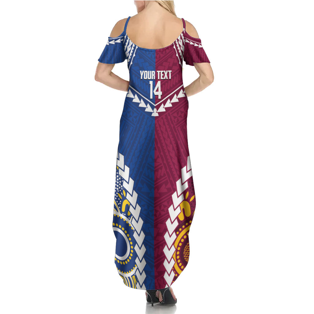 Custom Rugby Broncos and Eels Summer Maxi Dress 2026 Together Aboriginal Polynesian Pattern