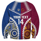 Custom Rugby Broncos and Eels Sweatshirt 2026 Together Aboriginal Polynesian Pattern