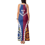 Custom Rugby Broncos and Eels Tank Maxi Dress 2026 Together Aboriginal Polynesian Pattern