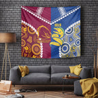 Rugby Broncos and Eels Tapestry 2026 Together Aboriginal Polynesian Pattern