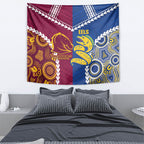 Rugby Broncos and Eels Tapestry 2026 Together Aboriginal Polynesian Pattern