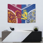 Rugby Broncos and Eels Tapestry 2026 Together Aboriginal Polynesian Pattern