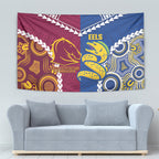 Rugby Broncos and Eels Tapestry 2026 Together Aboriginal Polynesian Pattern