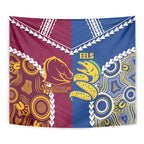 Rugby Broncos and Eels Tapestry 2026 Together Aboriginal Polynesian Pattern
