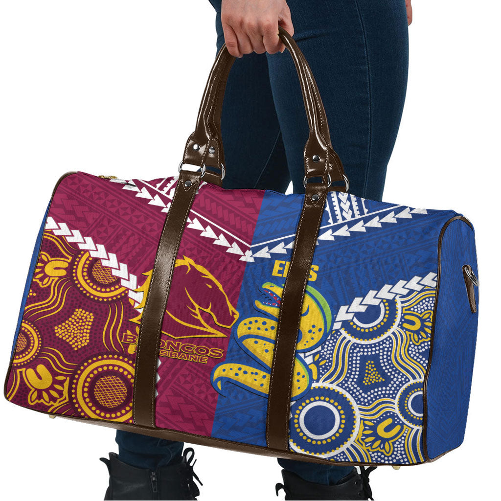 Rugby Broncos and Eels Travel Bag 2026 Together Aboriginal Polynesian Pattern