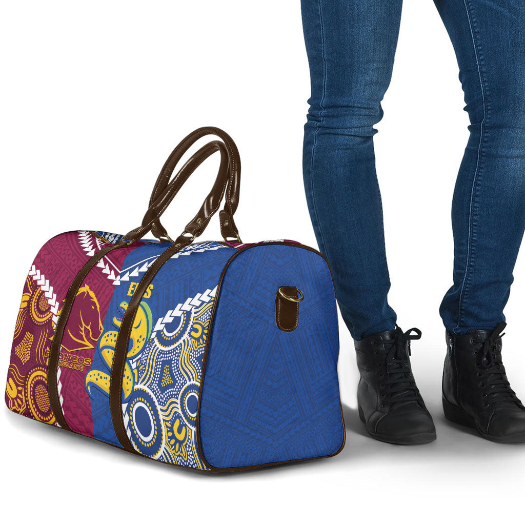 Rugby Broncos and Eels Travel Bag 2026 Together Aboriginal Polynesian Pattern