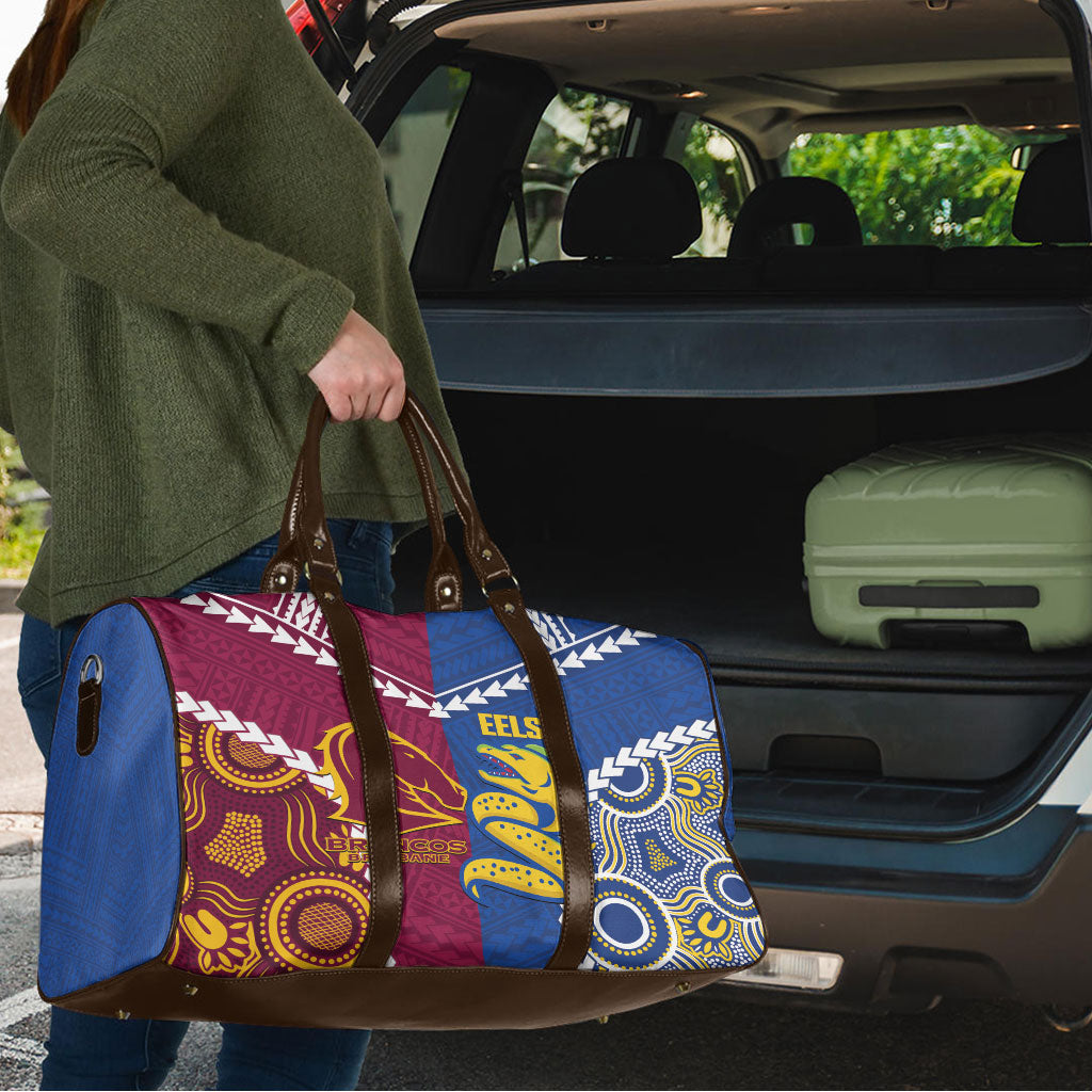 Rugby Broncos and Eels Travel Bag 2026 Together Aboriginal Polynesian Pattern