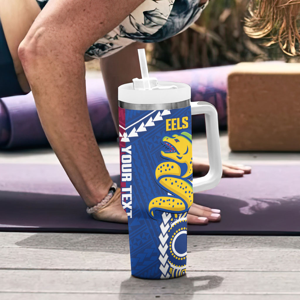 Custom Rugby Broncos and Eels Tumbler With Handle 2026 Together Aboriginal Polynesian Pattern