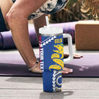 Custom Rugby Broncos and Eels Tumbler With Handle 2026 Together Aboriginal Polynesian Pattern