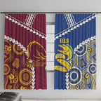 Rugby Broncos and Eels Window Curtain 2026 Together Aboriginal Polynesian Pattern