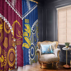 Rugby Broncos and Eels Window Curtain 2026 Together Aboriginal Polynesian Pattern
