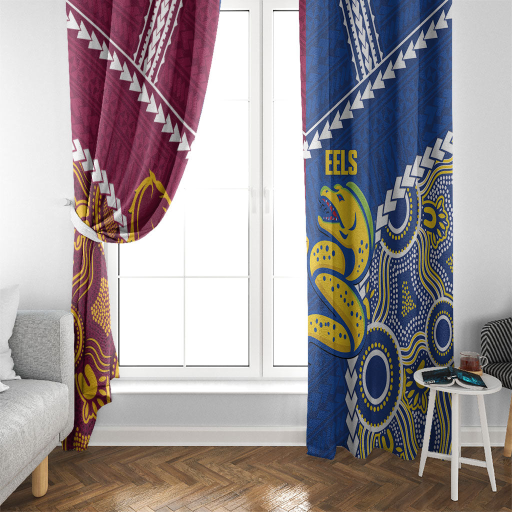 Rugby Broncos and Eels Window Curtain 2026 Together Aboriginal Polynesian Pattern