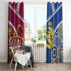 Rugby Broncos and Eels Window Curtain 2026 Together Aboriginal Polynesian Pattern