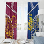 Rugby Broncos and Eels Window Curtain 2026 Together Aboriginal Polynesian Pattern