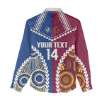 Custom Rugby Broncos and Eels Women Casual Shirt 2026 Together Aboriginal Polynesian Pattern