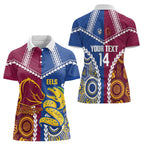 Custom Rugby Broncos and Eels Women Polo Shirt 2026 Together Aboriginal Polynesian Pattern